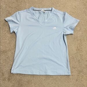 Adidas Sky Blue V-Neck Tee